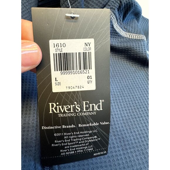 Rivers End Sport Mens DryMatrix 1/4 Zip Pullover Large Moisture Wicking Anti-Mic - Picture 4 of 12